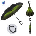 Wholesale Double Layer Inverted Parasol Umbrella with C Handle